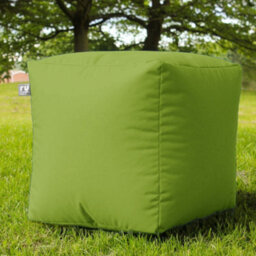 rucomfy Beanbags Rucomfy Indoor Or Outdoor Water Resistant Olive Cube Beanbag Footstool - thumbnail 1