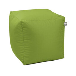 rucomfy Beanbags Rucomfy Indoor Or Outdoor Water Resistant Olive Cube Beanbag Footstool - thumbnail 2