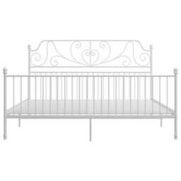Vidaxl Bed Frame Without Mattress White Metal 180X200 Cm Super King - thumbnail 3