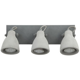 Beliani Three-Light Wall Lamp Grey Concrete Industrial Sconce With Adjustable Arms, W36 X D15 X H10Cm - thumbnail 2