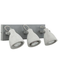 Beliani Three-Light Wall Lamp Grey Concrete Industrial Sconce With Adjustable Arms, W36 X D15 X H10Cm - thumbnail 3