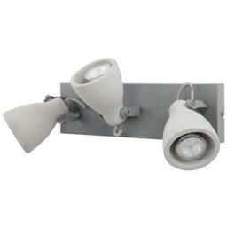 Beliani Three-Light Wall Lamp Grey Concrete Industrial Sconce With Adjustable Arms, W36 X D15 X H10Cm - thumbnail 6