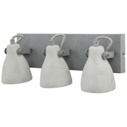 Beliani Three-Light Wall Lamp Grey Concrete Industrial Sconce With Adjustable Arms, W36 X D15 X H10Cm - thumbnail 4