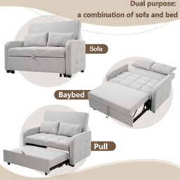 Abrihome Multifunctional Folding Sofa Bed - 180X127Cm Daybed With Adjustable Backrest, Space-Saving For Small Apartments & Dormitories - thumbnail 5