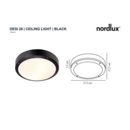 Nordlux Desi Outdoor Aluminium Ceiling Light Dual Mount Black,mains - thumbnail 4