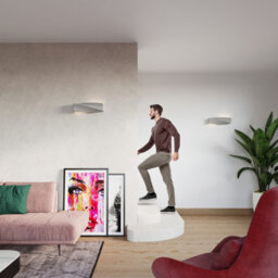Luminosa Lighting Luminosa Sigma Up & Down Twist Wall Lights Grey E27 - thumbnail 7