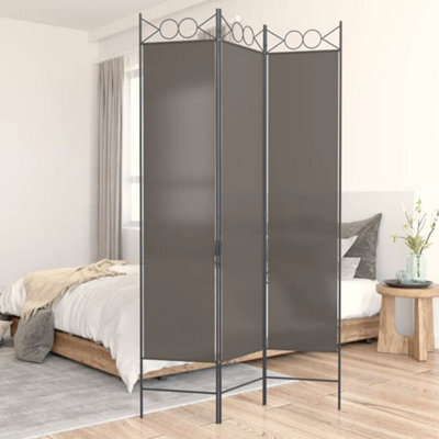 Berkfield 3-Panel Room Divider Anthracite 120X200 Cm Fabric - image 1
