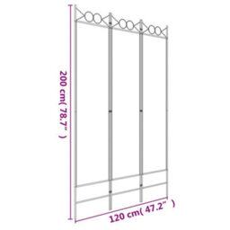 Berkfield 3-Panel Room Divider Anthracite 120X200 Cm Fabric - thumbnail 8
