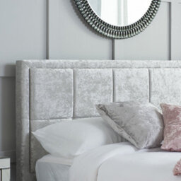 Birlea Hannover Double Ottoman Bed Steel Crushed Velvet - thumbnail 5