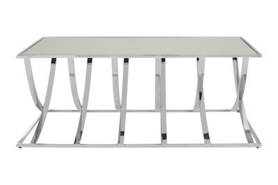 Orsina Convenient Spacious Silver Coffee Table, Luxe Design Decorative Table, Sleek Metallic Chrome Finish Table - image 1