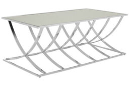 Orsina Convenient Spacious Silver Coffee Table, Luxe Design Decorative Table, Sleek Metallic Chrome Finish Table - thumbnail 2
