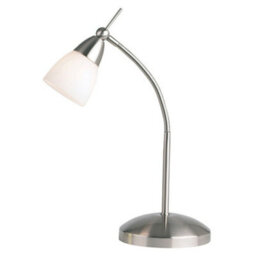 2 Pack - Touch Dimmer Table Lamp Light Satin Chrome & Glass Shade Reading Task - thumbnail 2