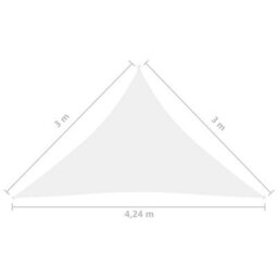 Berkfield Sunshade Sail Oxford Fabric Triangular 3X3X4.24 M White - thumbnail 6