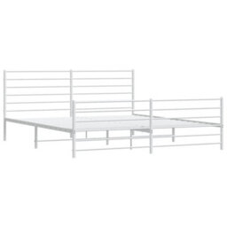 Berkfield Metal Bed Frame With Headboard And Footboard White 180X200 Cm 6Ft Super King - thumbnail 5
