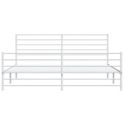 Berkfield Metal Bed Frame With Headboard And Footboard White 180X200 Cm 6Ft Super King - thumbnail 6