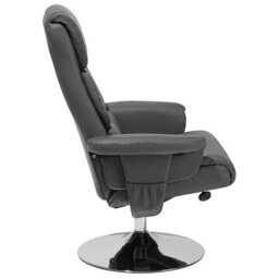 Beliani Massage Chair Legend With Footstool Faux Leather Grey - thumbnail 4