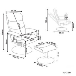 Beliani Massage Chair Legend With Footstool Faux Leather Grey - thumbnail 3