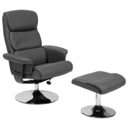 Beliani Massage Chair Legend With Footstool Faux Leather Grey - thumbnail 6