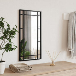 Vidaxl Wall Mirror Black 30X60 Cm Rectangle Iron - thumbnail 1