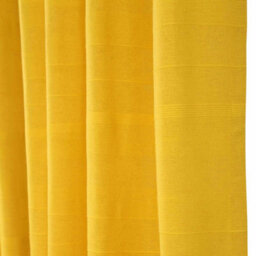 "Homescapes Cotton Rajput Ribbed Yellow Curtain Pair, 66 X 90"" Drop" - thumbnail 4