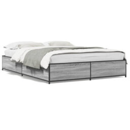 Berkfield Bed Frame Without Mattress Grey Sonoma 150X200 Cm King Size - thumbnail 2