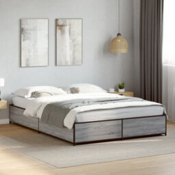 Berkfield Bed Frame Without Mattress Grey Sonoma 150X200 Cm King Size