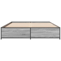 Berkfield Bed Frame Without Mattress Grey Sonoma 150X200 Cm King Size - thumbnail 4