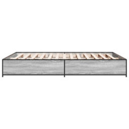 Berkfield Bed Frame Without Mattress Grey Sonoma 150X200 Cm King Size - thumbnail 5