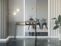 Impact Furniture Console Table Hallway Slim Desk Industrial Metal Hairpin Legs Loft Oak Effect Mr - thumbnail 7