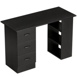 Wyld Haus Malilu 120Cm Black Home Office Desk With 3 Shelves And 3 Drawers - thumbnail 2