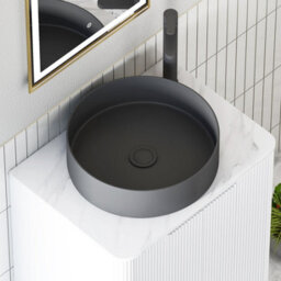 Royal Bathrooms Avenza 700mm Matt White Floor Standing Bathroom Vanity Unit 2 Door With Art Round Black Basin - thumbnail 7