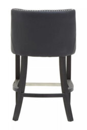 Orsina Black Bar Stool With Back, Velvet Seat Breakfast Bar Chair, Kitchen Stool With Footrest, Chair For Bar, Home - thumbnail 4
