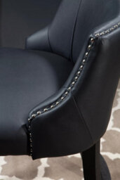 Orsina Black Bar Stool With Back, Velvet Seat Breakfast Bar Chair, Kitchen Stool With Footrest, Chair For Bar, Home - thumbnail 6