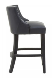 Orsina Black Bar Stool With Back, Velvet Seat Breakfast Bar Chair, Kitchen Stool With Footrest, Chair For Bar, Home - thumbnail 3
