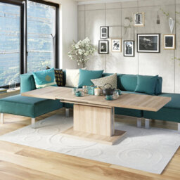 Heze Furniture Astrid 70 - 2 In 1 Extending Coffee / Dining Table - Sonoma Oak - thumbnail 1