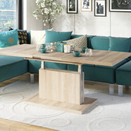 Heze Furniture Astrid 70 - 2 In 1 Extending Coffee / Dining Table - Sonoma Oak - thumbnail 5