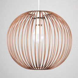 Valuelights Faraday Metal Basket Style Globe Ceiling Light Shade In Copper Effect Finish (D)30Cm - thumbnail 4