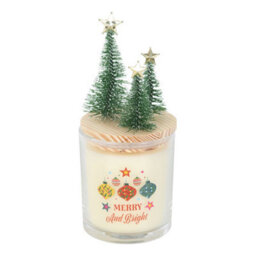 Merry And Bright Bauble Cinnamon & Spice Glass Candle With Tree - thumbnail 2