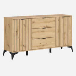 Heze Furniture Lammy 3 Drawers 2 Doors Sideboard 150Cm - Artisan Oak - thumbnail 1