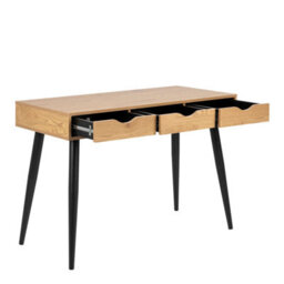 Wyld Haus Dresden Oak-Effect Office Desk, 3 Drawers, Matte Black Legs - thumbnail 7