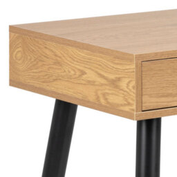 Wyld Haus Dresden Oak-Effect Office Desk, 3 Drawers, Matte Black Legs - thumbnail 8