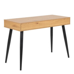 Wyld Haus Dresden Oak-Effect Office Desk, 3 Drawers, Matte Black Legs - thumbnail 6