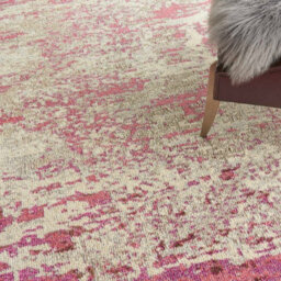 Ivory Pink Abstract Graphics Modern Easy To Clean Rug For Living Room Bedroom And Dining Room-66 X 229Cm (Runner) - thumbnail 4