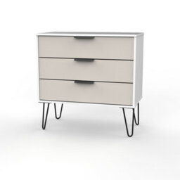 Osaka 3 Drawer Chest Of Drawers In Kashmir Matt & White Matt (Ready Assembled) - thumbnail 1