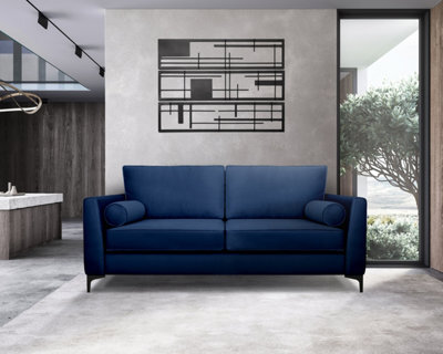 Modern Home Zara 3 Seater Sofa Navy - image 1