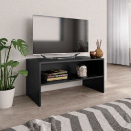 Walplus Tv Cabinet Black 80X40X40 Cm Engineered Wood - thumbnail 1