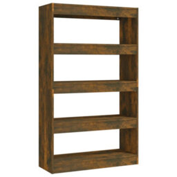 Berkfield Book Cabinet/room Divider Smoked Oak 80X30X135 Cm Engineered Wood - thumbnail 2