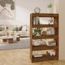 Berkfield Book Cabinet/room Divider Smoked Oak 80X30X135 Cm Engineered Wood