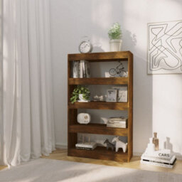 Berkfield Book Cabinet/room Divider Smoked Oak 80X30X135 Cm Engineered Wood - thumbnail 3