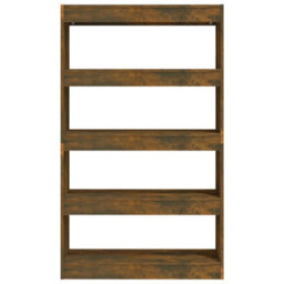 Berkfield Book Cabinet/room Divider Smoked Oak 80X30X135 Cm Engineered Wood - thumbnail 5
